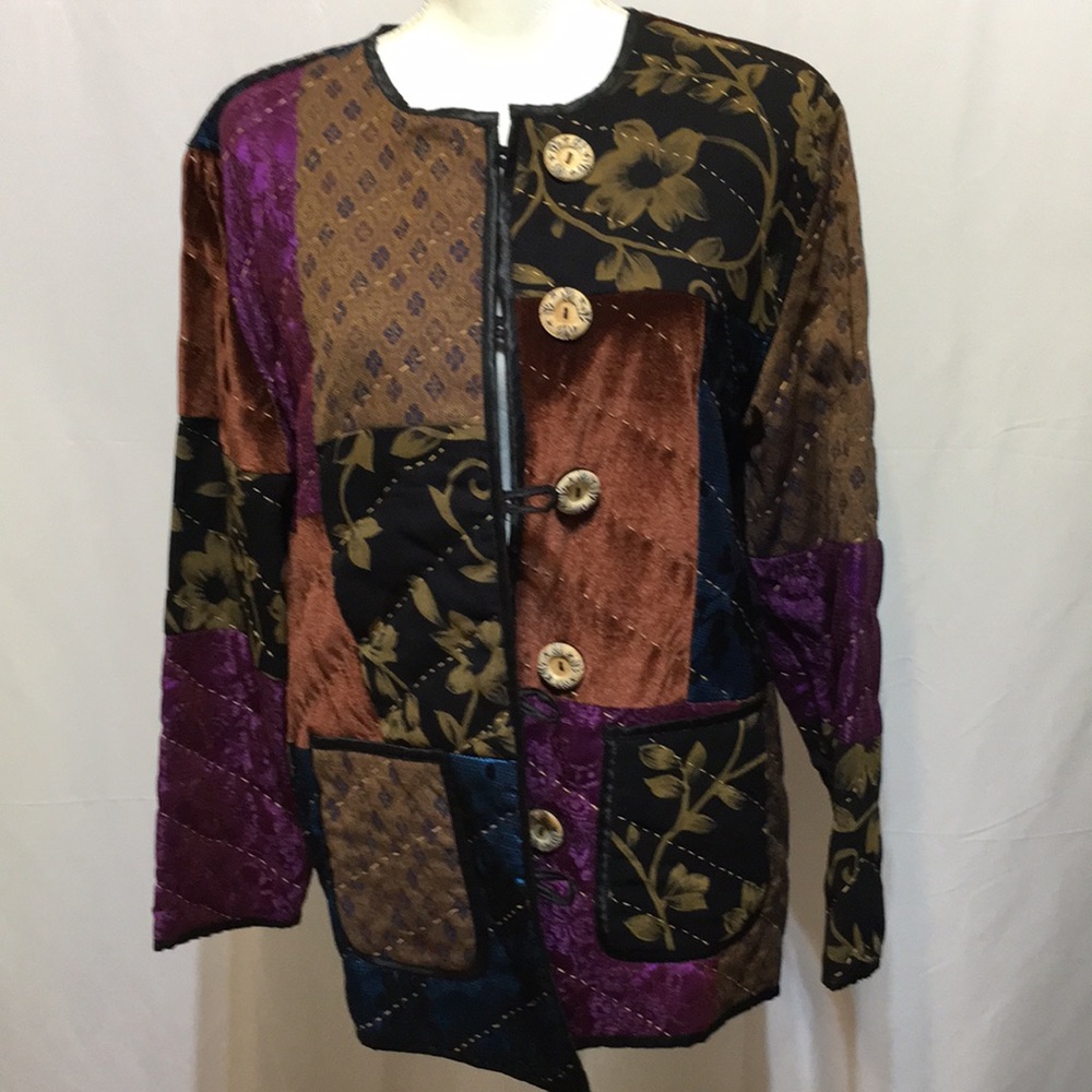 INDIGO MOON BEAUTIFUL PATCHWORK DIFFERENT FABRICS JACKET